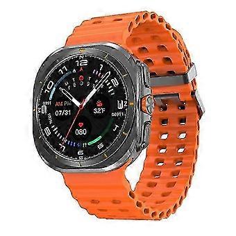 Orangefarbene Smartwatch mit 1,5-Zoll-HD-Display, Bluetooth-Anruffunktion, 32 GB lokalem Medienspeicher und Unterstützung für TWS-Ohrhörer