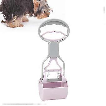 Pet Poop Scooper Set, Dog Dirt Scooper with Long Handle, Portable for Grass, Purple