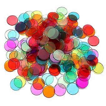 Toyvian 300PCS 19mm Count Bingo Chips Bingo Game Cards Plastic Bingo Markers for Carnival Bingo Games (Blue, Red, Yellow, Green, Purple, Orange) PC