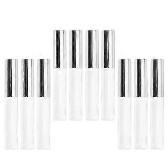 Lip Circular Tube Plastic Body Empty Labial Glair Tubes for Storage 10Pcs