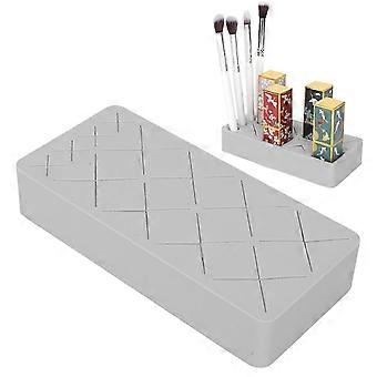 12 Slot Silikon Läppstift Hållare Organizer Grå 13x6x3cm