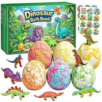 12pcs Bath Bombs Skin Friendly Bathing Kit Kids Bath Bombs Natural Mega Bubbles Dinosaur Toys Set for Kids_xqj3