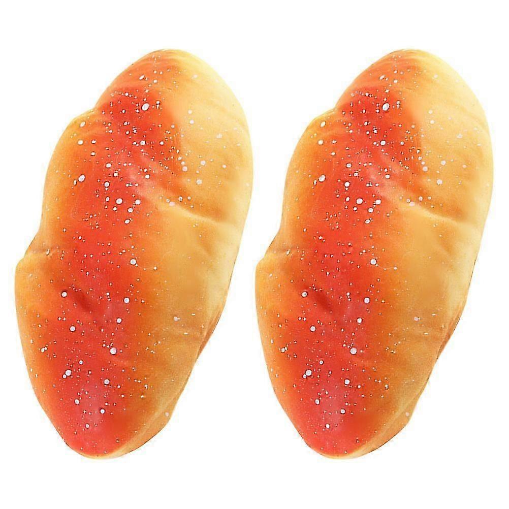 2Pcs Simulated Bread Squeeze Toy Slow Rising Decompression Food Model