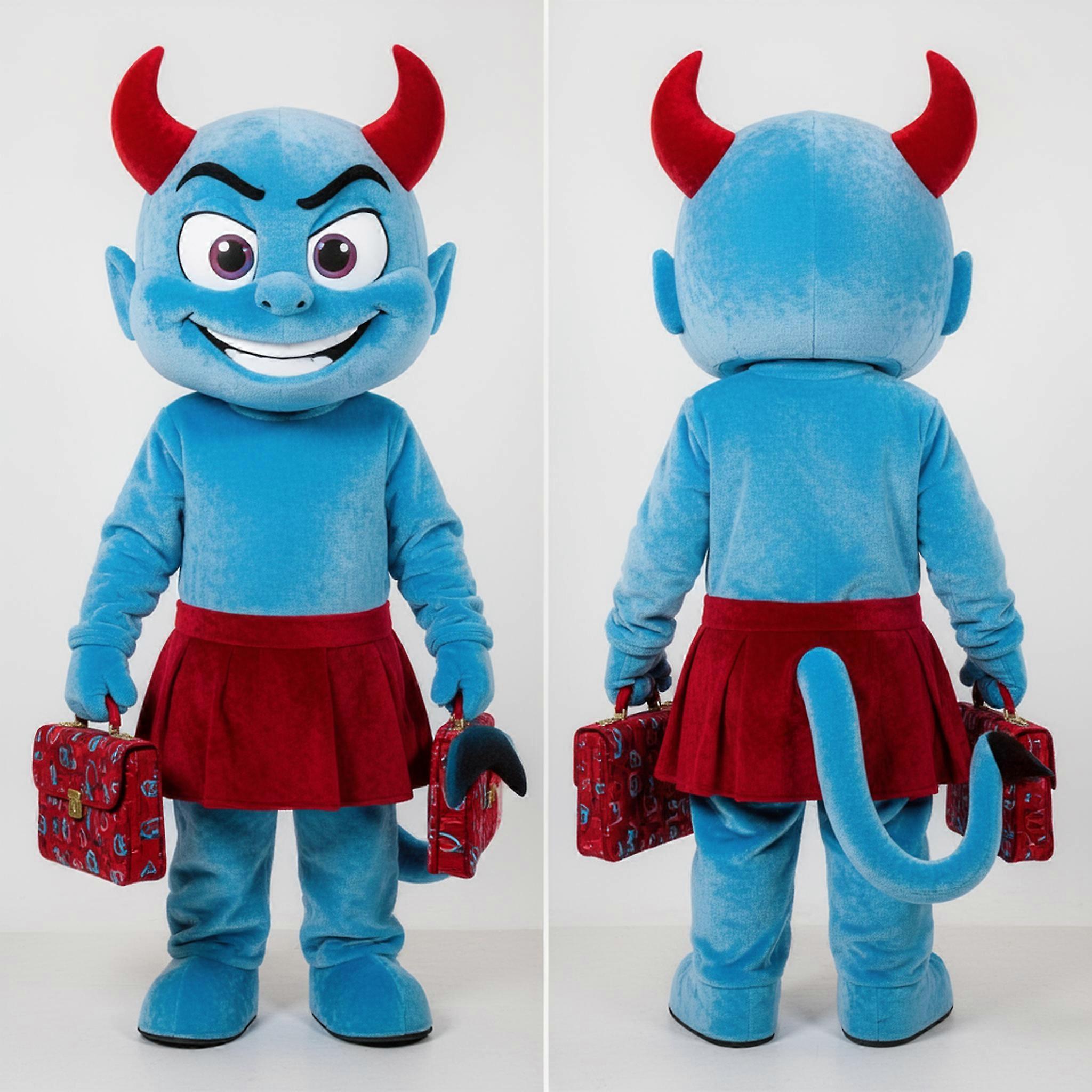 MASTICOT Sky Blue Cartoon Devil Mascot