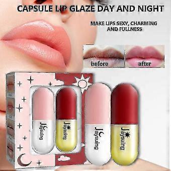Jaysuing Day & Night Capsule Lip Oil Lip Plumper Moisturizing & Nourishing Lip Elasticity Fade Lip Lines Lip Lotion