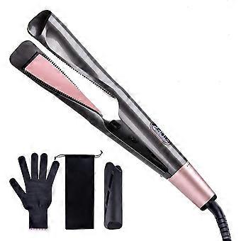 2 in 1 Hair Straightener and Curling Iron, 1 Inch Tourmaline Ceramic Flat Iron with Dual Voltage and Auto ShutOff