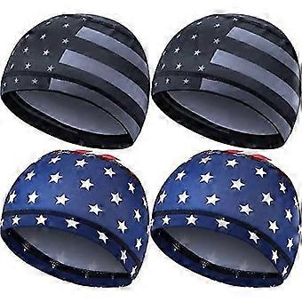 4pcs Cooling Skull Cap Sweat Wicking Helmet Liner Running Beanie Cycling Cap Liner for Men Women-kyhh