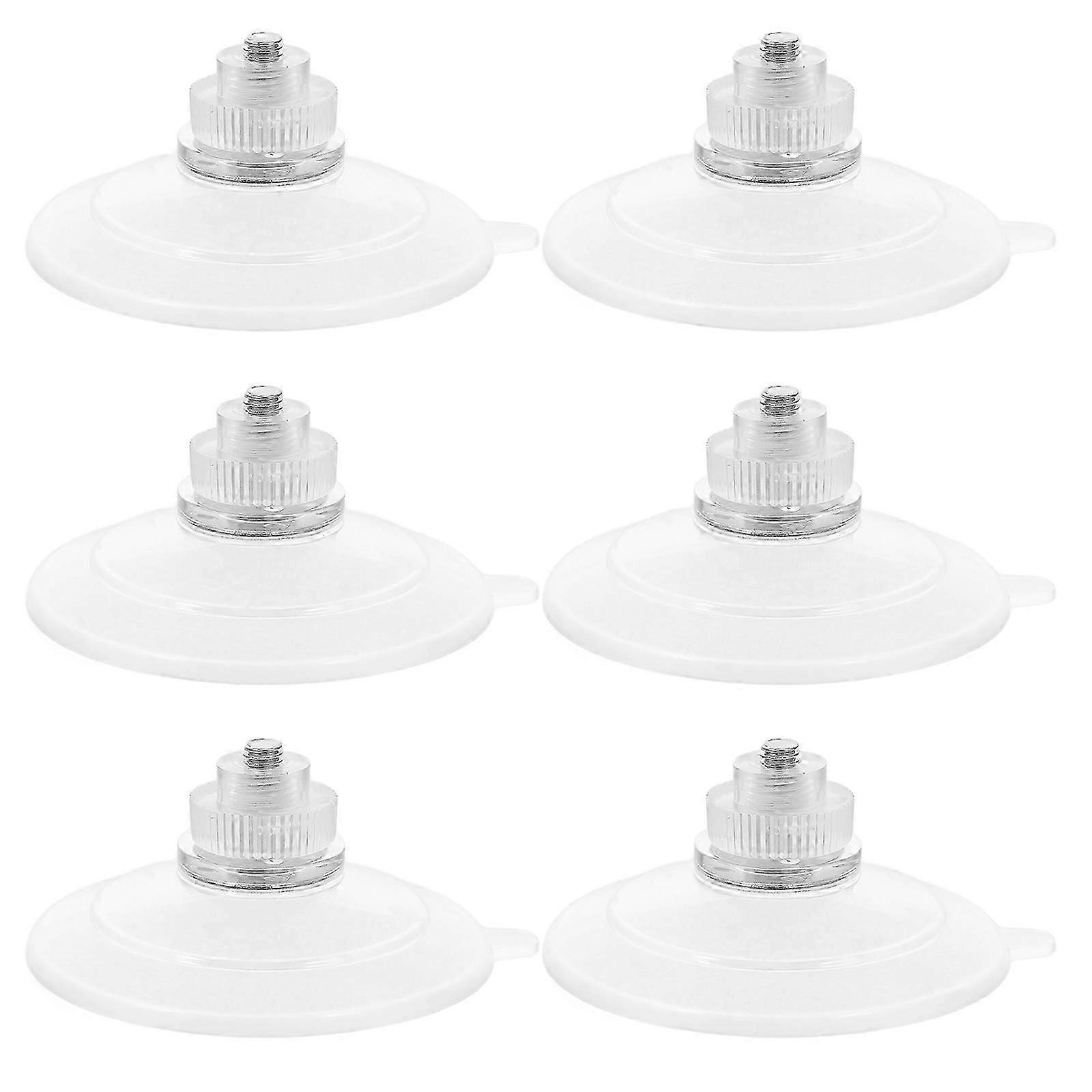 Screw Suction Cup Hooks Clear PVC for Kitchen Durable 6Pcs Pack