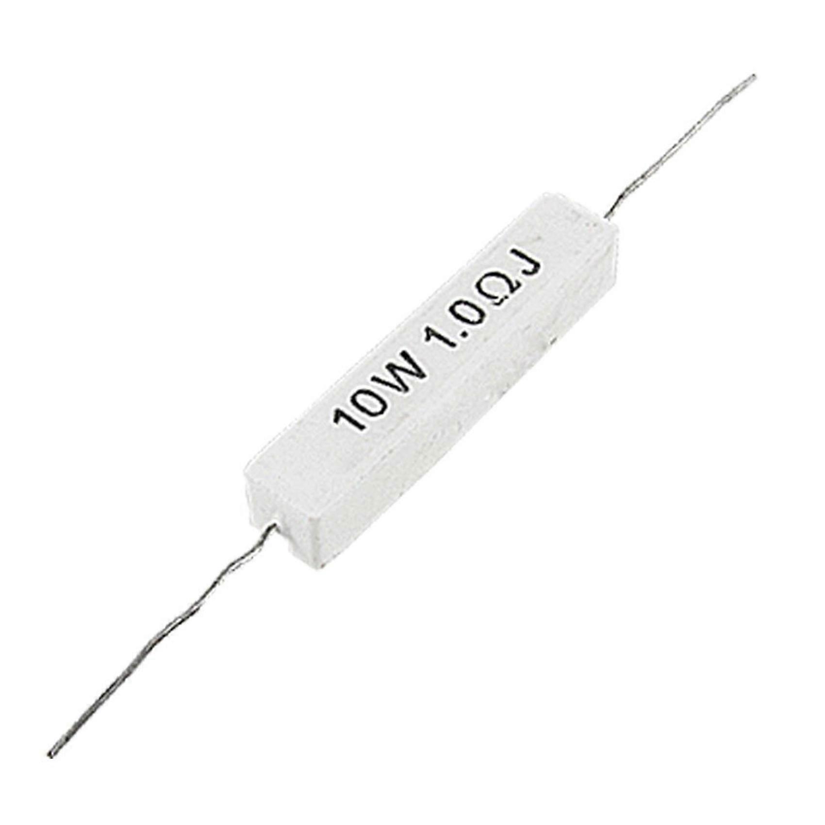 1.0 Ohm 10W Wirewound Ceramic Cement Resistor 10 Pcs