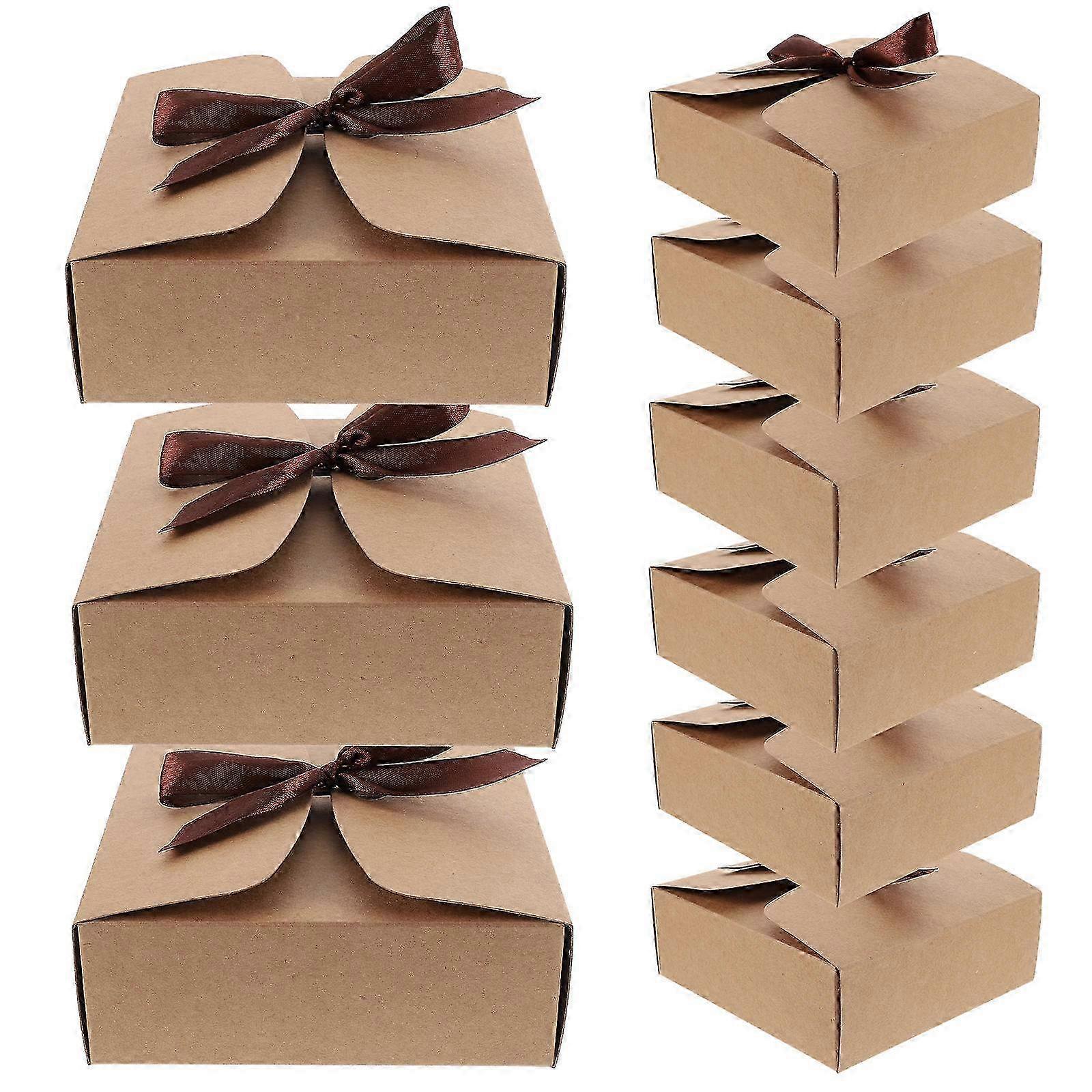 20Pcs Square Gift Packaging Boxes Kraft Paper Wrapping Boxes