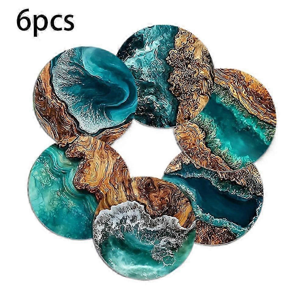 Soft Silicone Round Drink Coasters 6 Pack