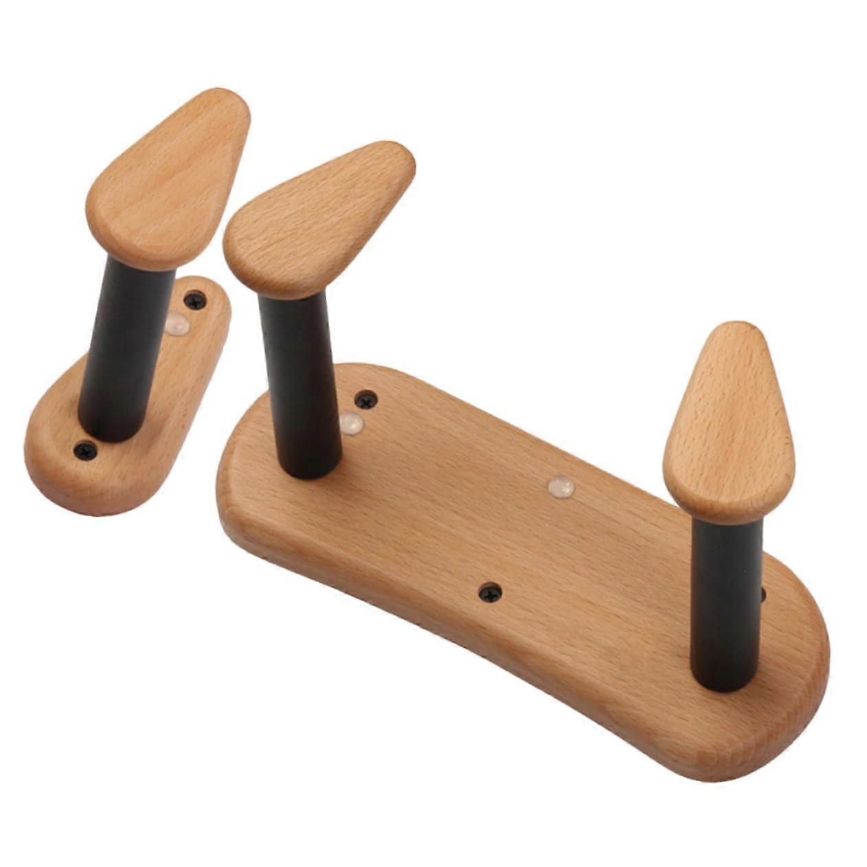 Solid Wood Guitar Wall Mount Hanger with Adjustable Hook and Protective Support for Ukulele Display