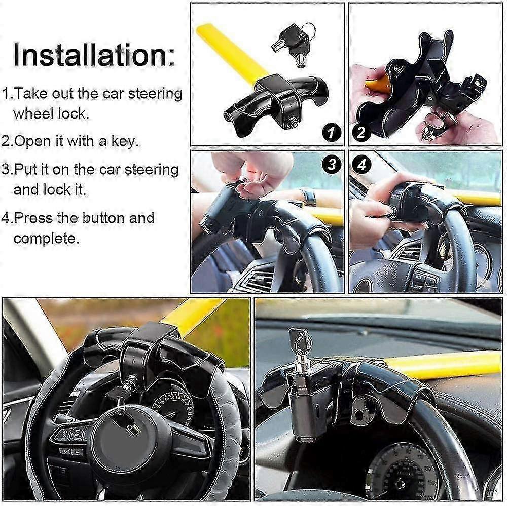 T-Bar Steering Lock With Non-Slip Grip