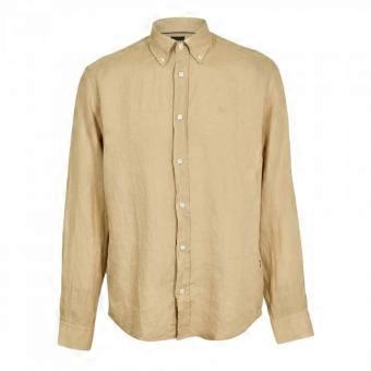 Boss Mens Liam Linen Blend Long-Sleeved Shirt
