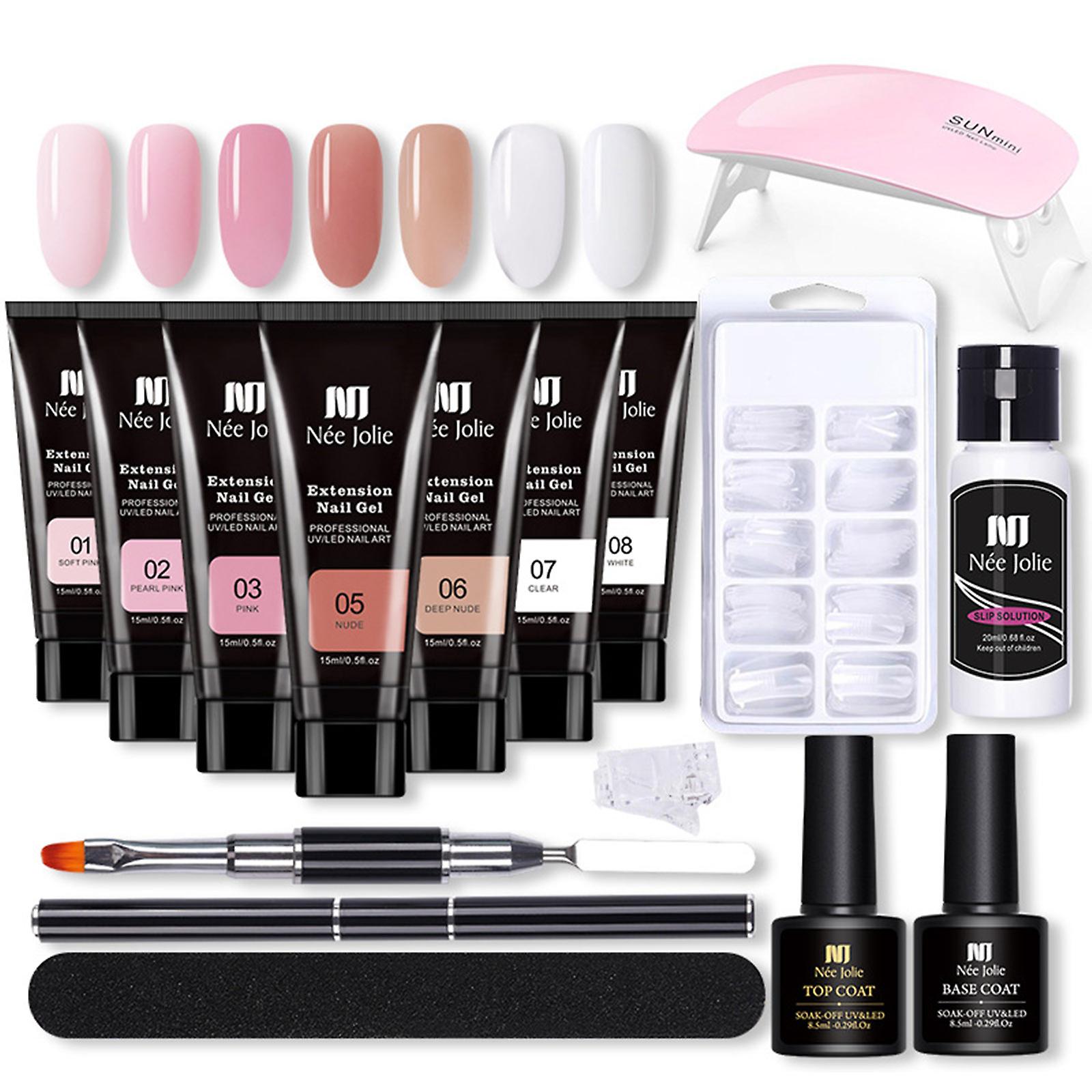 15ml Extension Gel Nail Kit With Mini Nail Lamp Uv Extension Gels Brush
