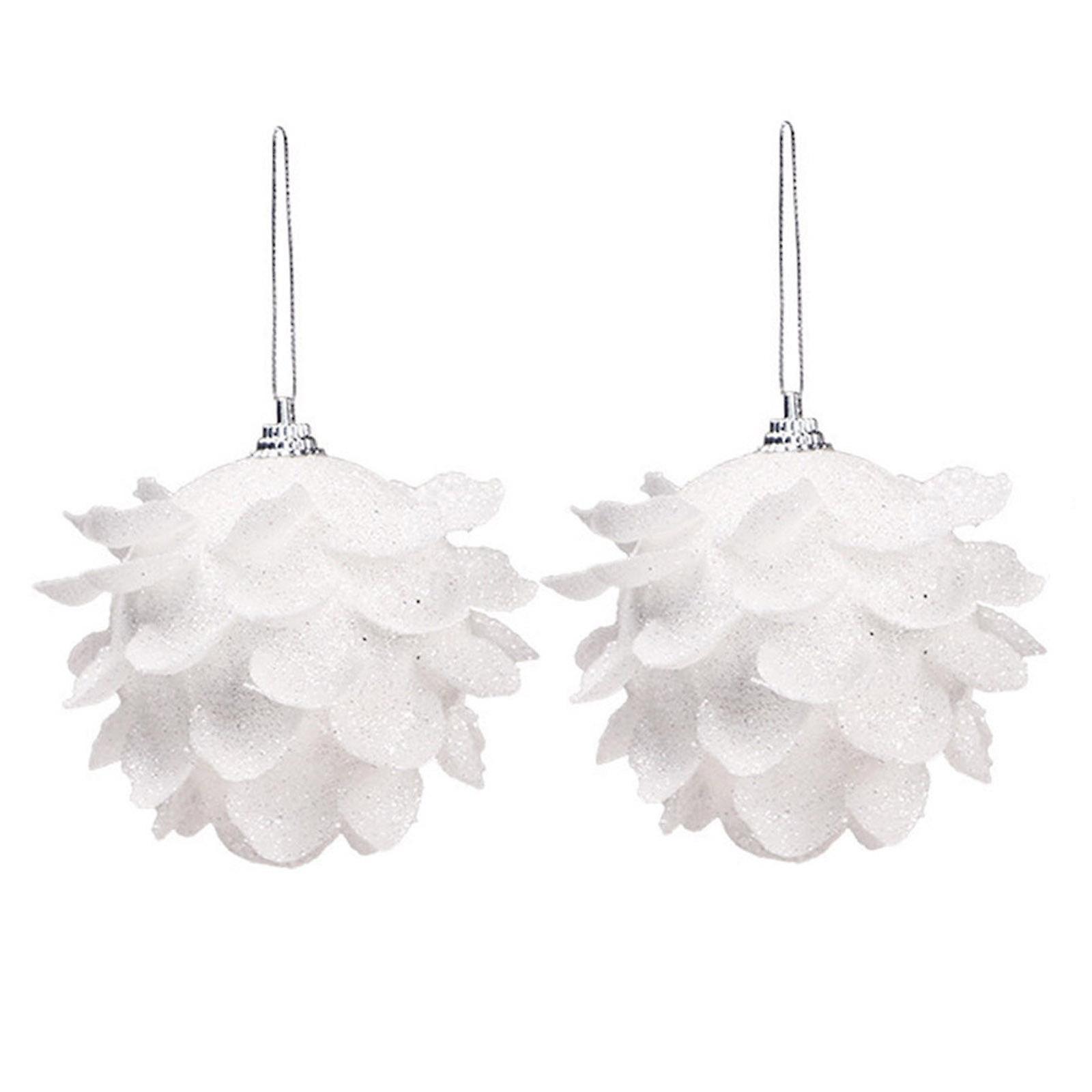 2pcs Small Petals Xmas Tree Hanging Balls