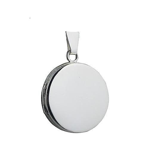 Silver 20mm plain flat round Locket