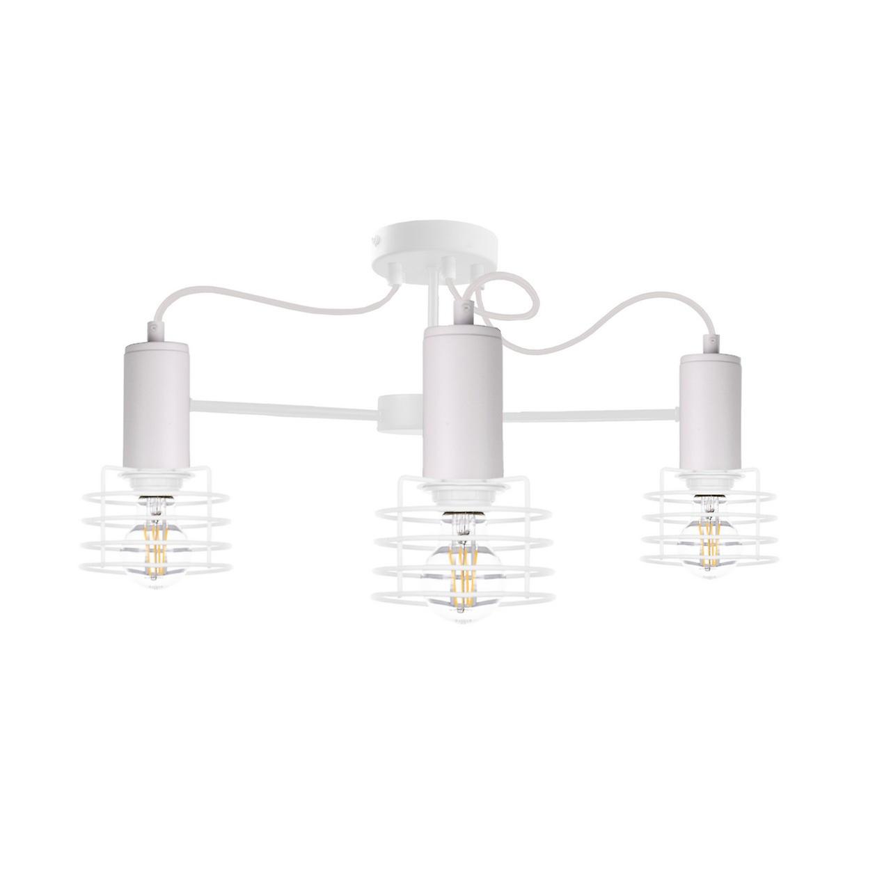 Keter Rune Multi Arm Semi Flush Ceiling Light White, 60cm, 3x E27