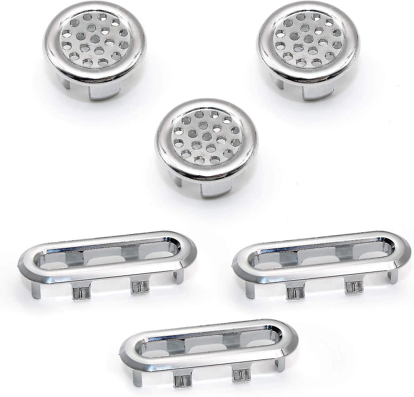 Other Sink Accessory 6 Piece Sink Overflow Cover, Square And Round Overflow Cover Can Be Used In Kitchen And Bathroom Sink Hole Trim And Scrollsqy Dra