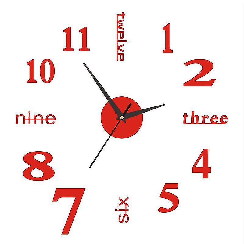 1pc 3d Number Home Decor Circular Clock C