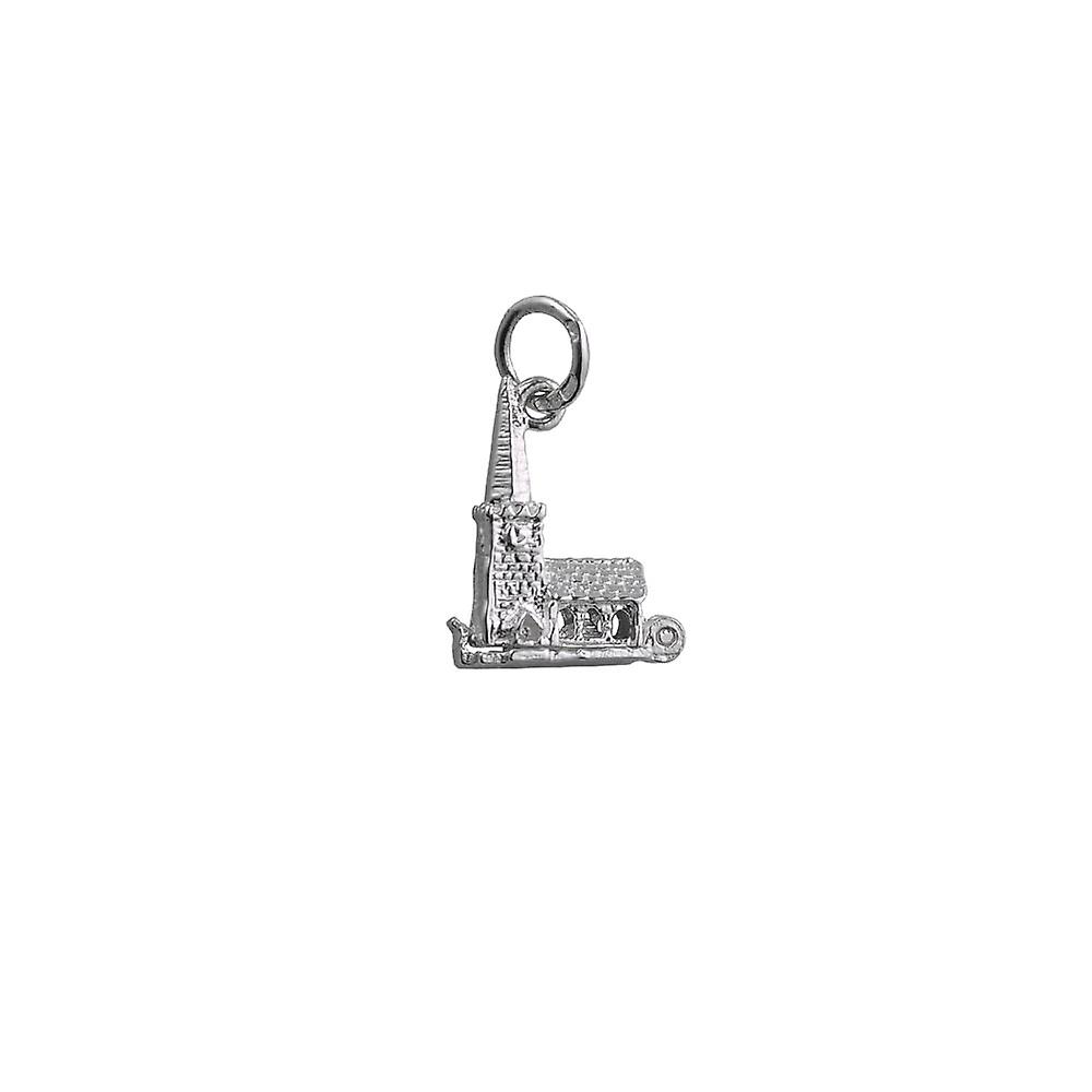 Silver 15x9mm moveable chapel with a tiny bible inside Pendant or Charm