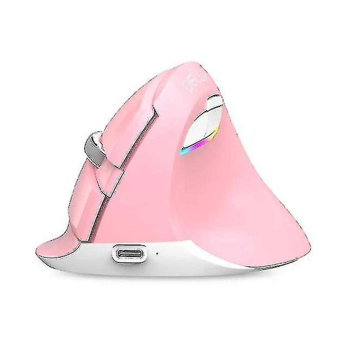 Wireless Mouse Click Vertical Computer Mice (pink)