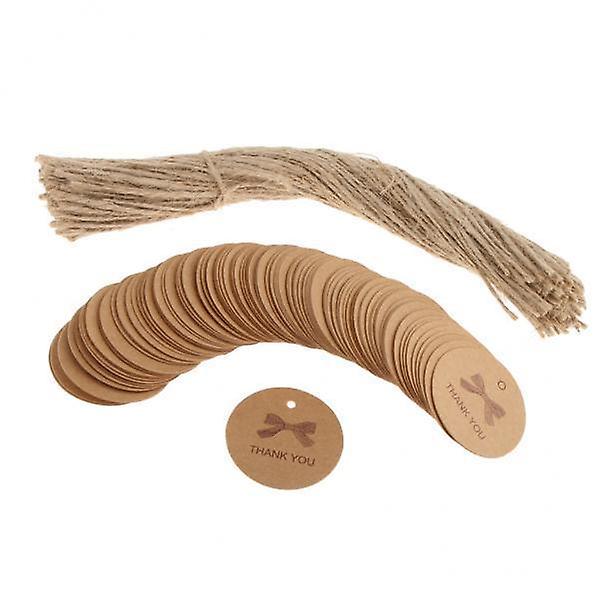 30x100 Vintage Round Kraft Paper Tags Thank You Gift Tags Party Hanging Cards