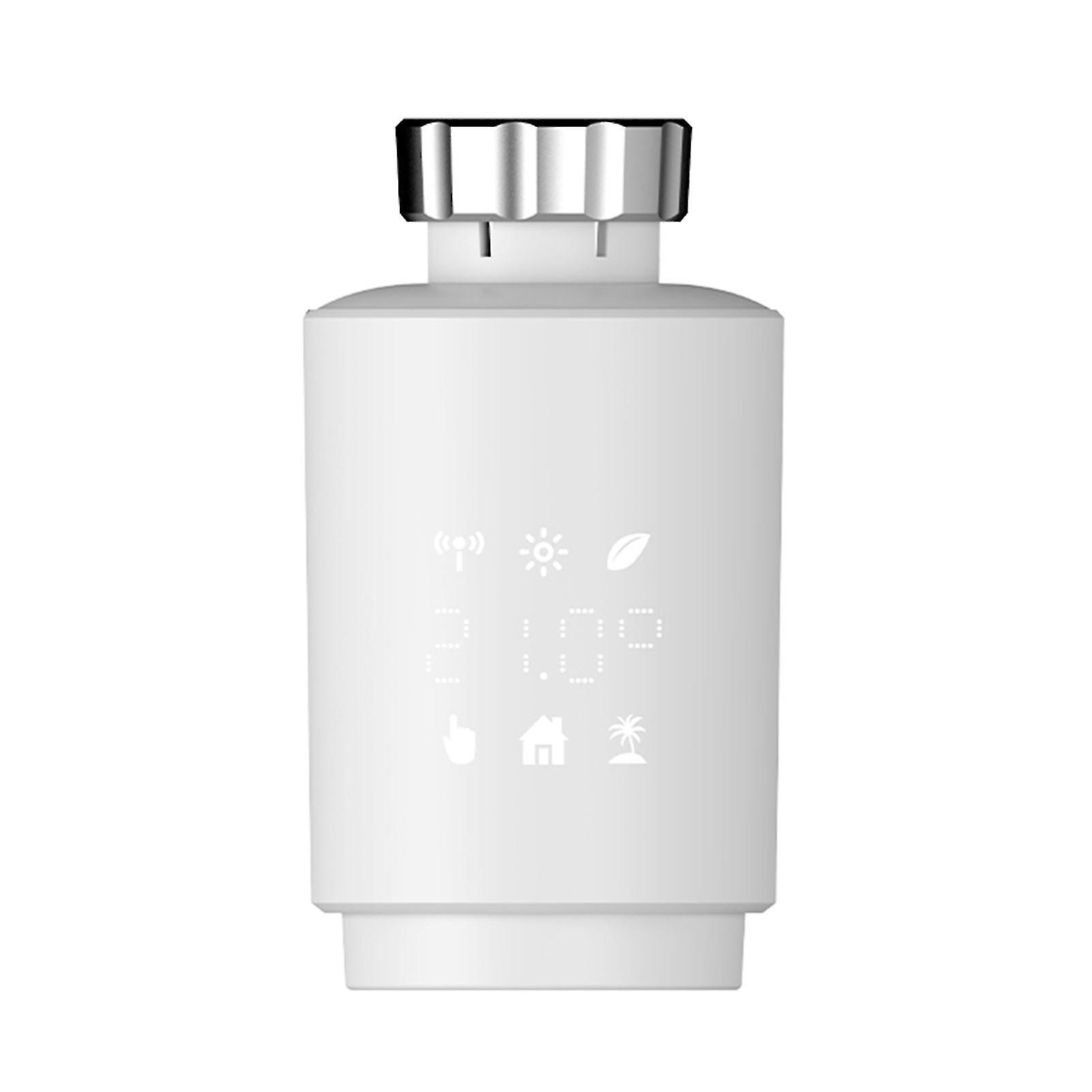 White Zigbee3.0 Thermostatic Radiator Valve Smart Thermostat Temperature Controller Weekly Programmable App Control Voice Control Compatible With Goog