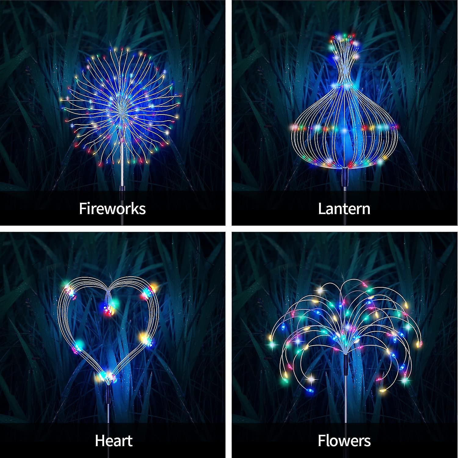Solar Garden Lights, Firework Lights, 5 Pack (colorful) Y