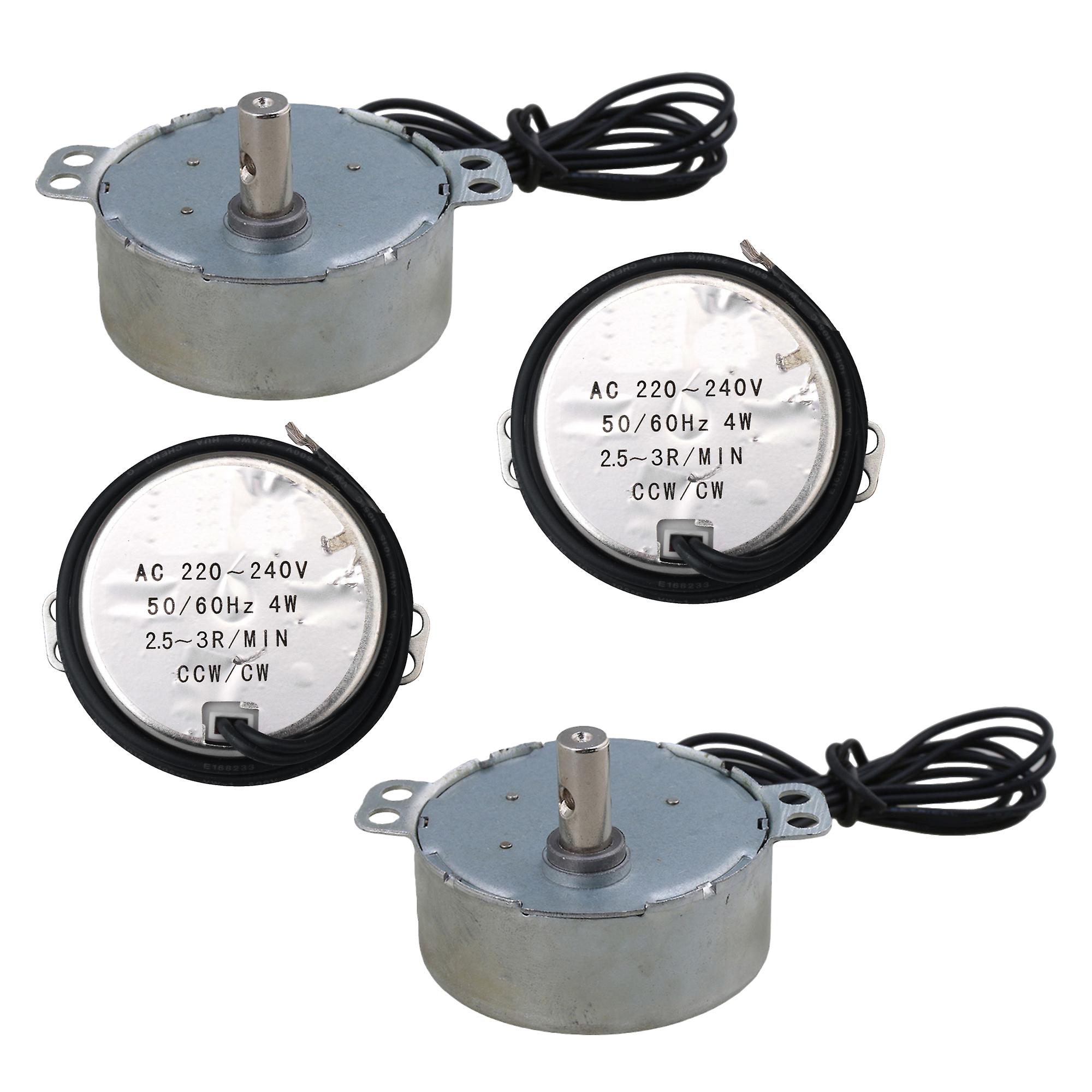 4Pcs AC 220-240V Synchronous Turntable Motors 50/60Hz 4W 2.5-3RPM CCW/CW