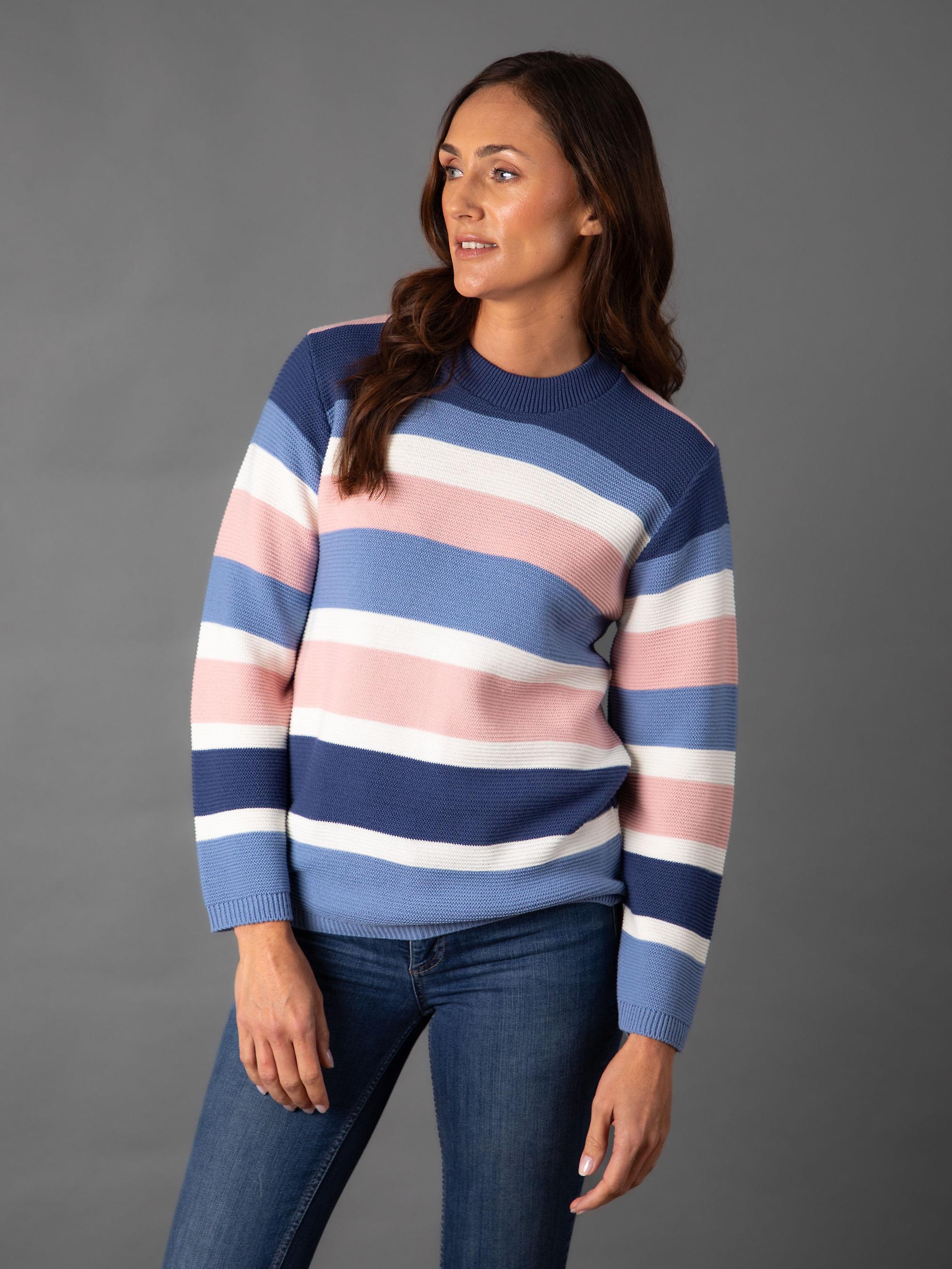Wilma Striped Knitted Jumper in Blue