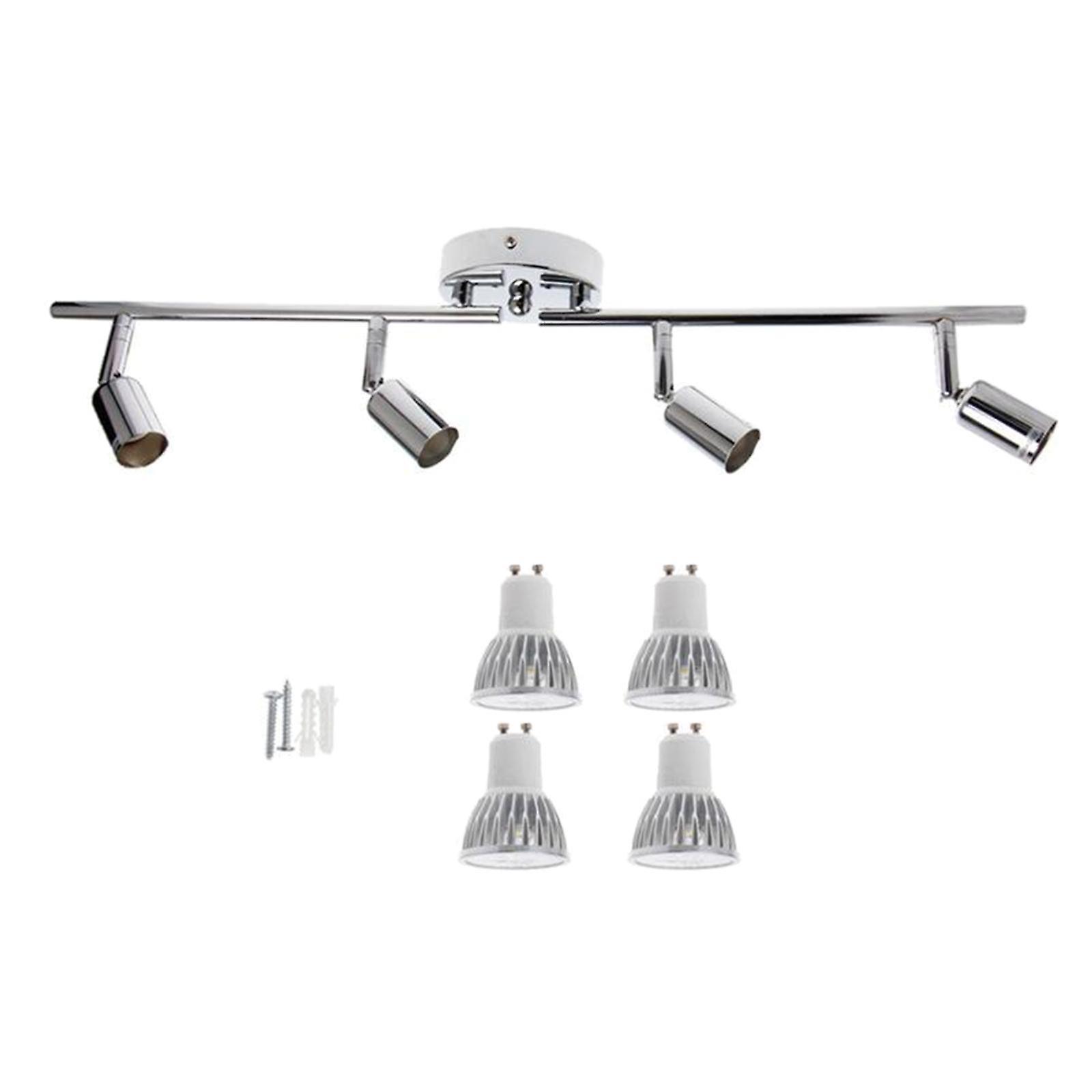 4 Way GU10 Adjustable LED Ceiling Spotlight 12W Decorative Lamp Clear White