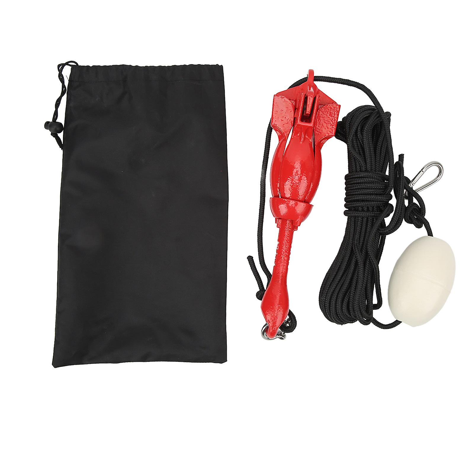 Boat Anchor with 39.4ft Tow Rope Carbon Steel Foldable Grapnel Anchor for Kayak Marine Use with Carrying Bag Durable