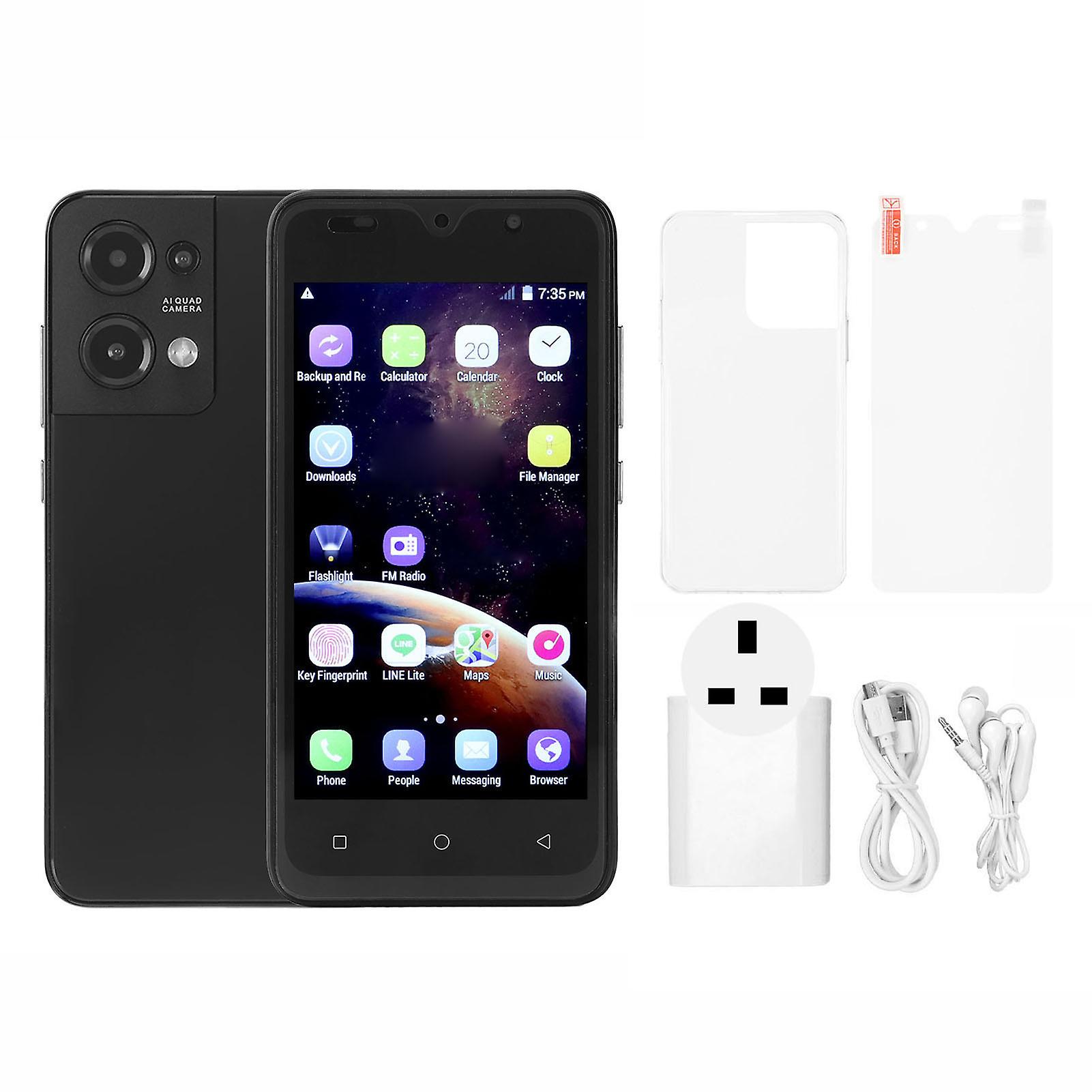 5.0" Android Smartphone, Dual Camera, Face Recognition, 2GB RAM, Dual SIM, Black UK Plug