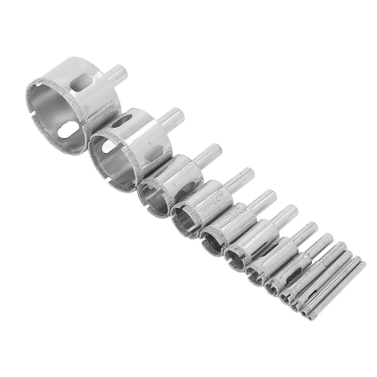 Round Shank Emery Hole Saw Bit Kit Robust High Speed Drill Hole Opener Bit Set for Glass Marble Ceramic