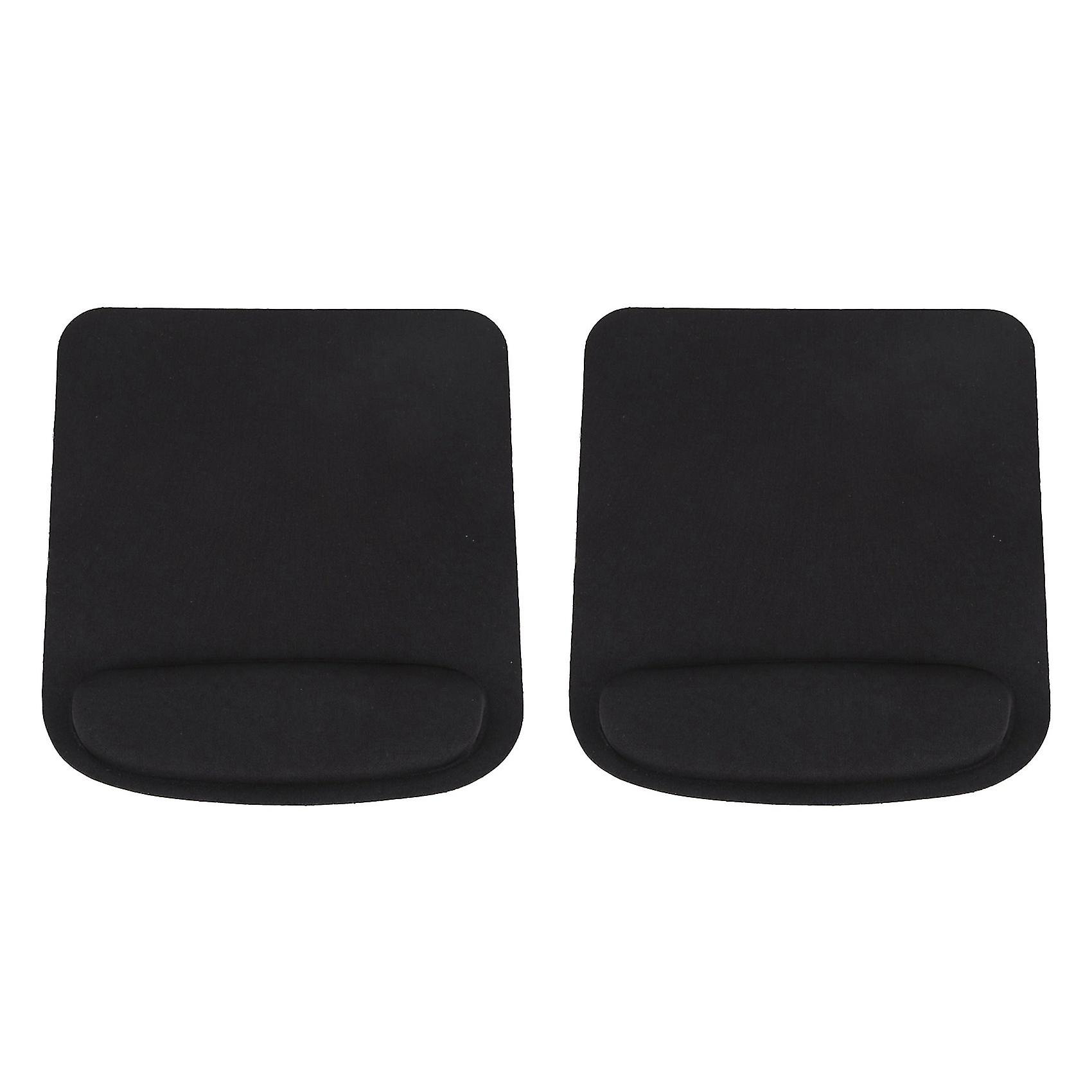 2x Rectangle Wrist Support Cloth + Eva Mouse Pad Mice Mat pour Calcul Noir 210x230x20mm