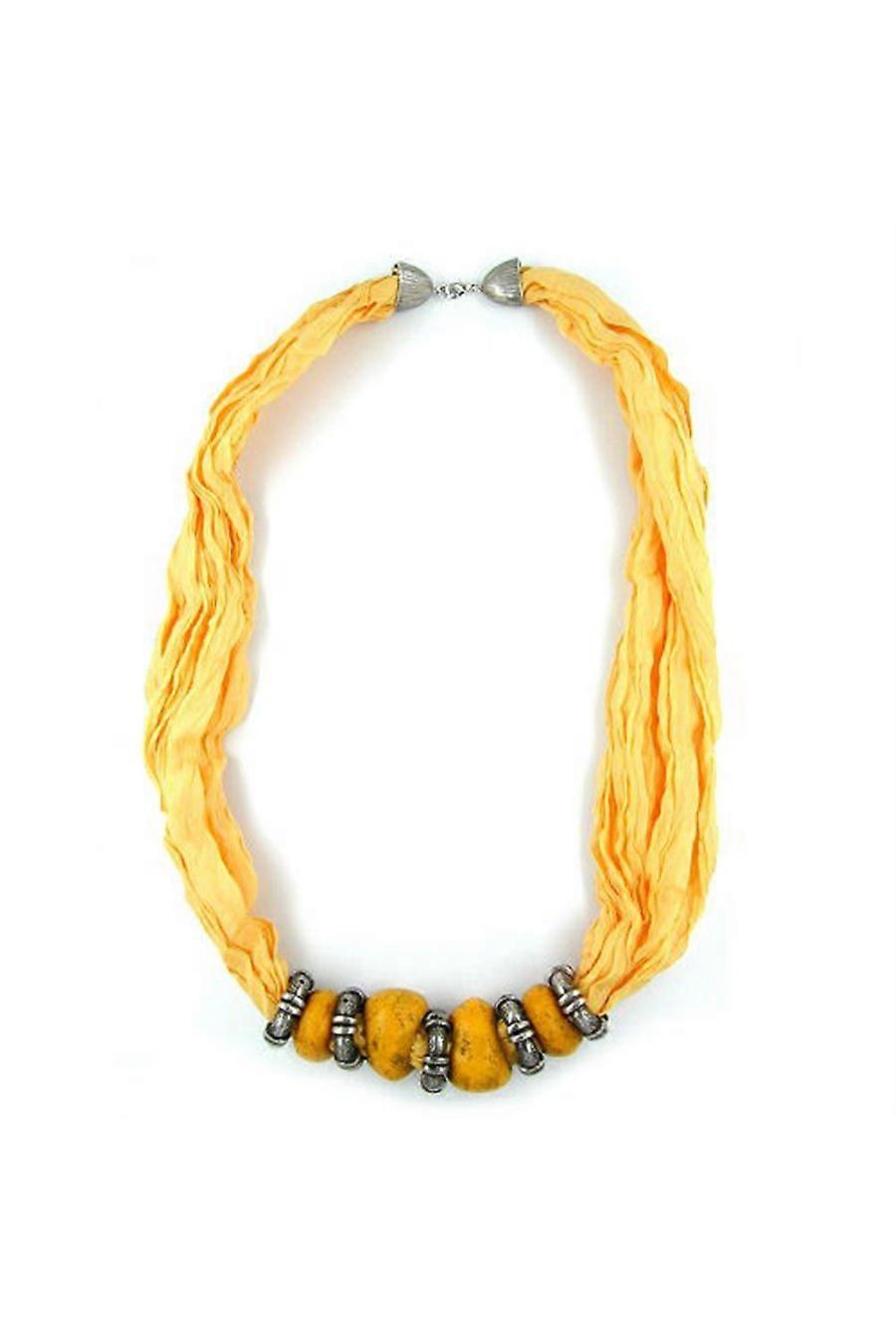 Necklace Silk Scarf Yellow 80cm - Gl05724
