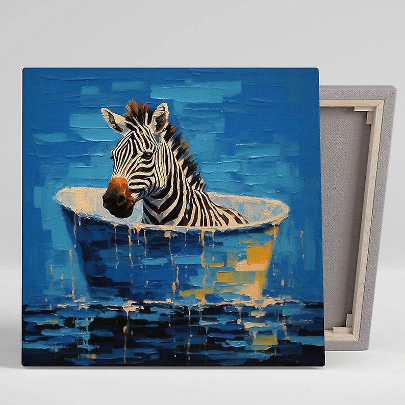 Zebra I Badkar, Canvas Eller Affisch, Zebra Väggdekor, Badrumsinredning, Djurinredning, Badrum Väggkonst, Badrum Väggbonad-wahahbbb609