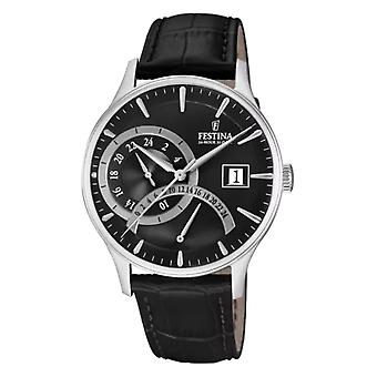 Festina kollektion f16983/4 Analog kvartsklocka för män med armband av kohud F16983/4