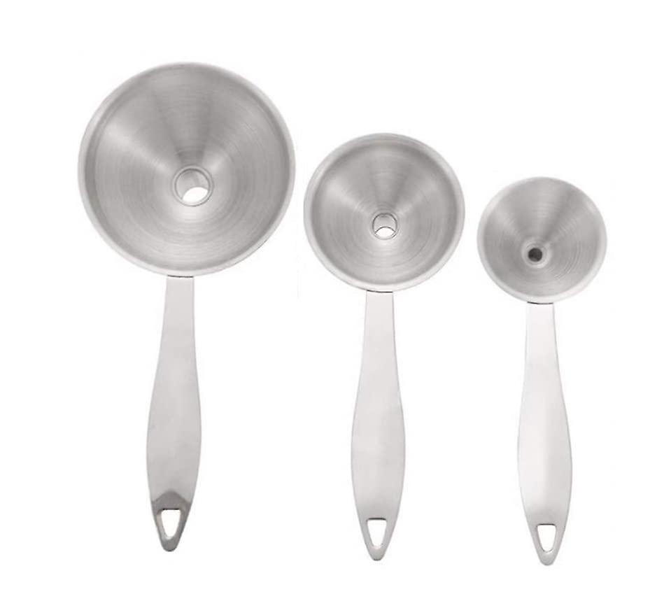 3-Pack Stainless Steel Funnels with Handle for Transferring Liquid