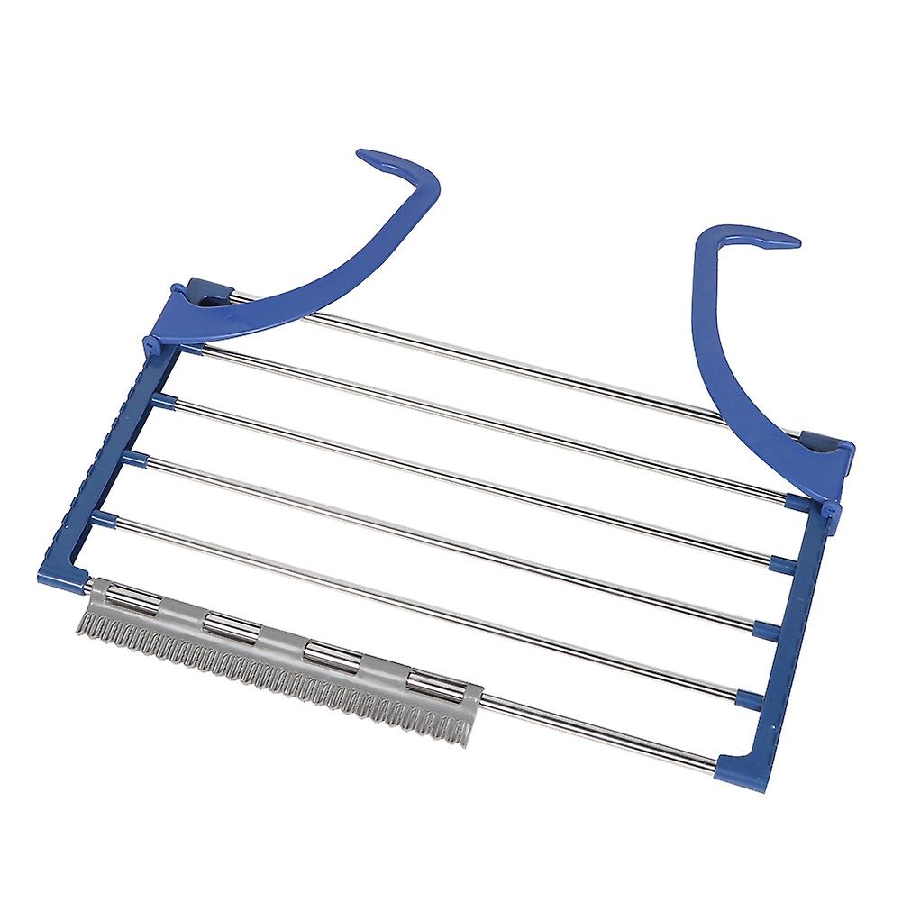 Retractable Multi-Function Hanging Non Slip Foldable Drying Clothes Rack Socks Rack Blue