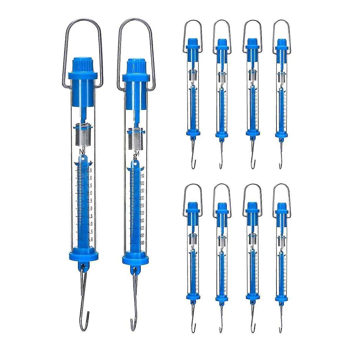 Spring Scale, 10 Pack 5N Transparent Spring Balance Hanging Tube Spring Scale