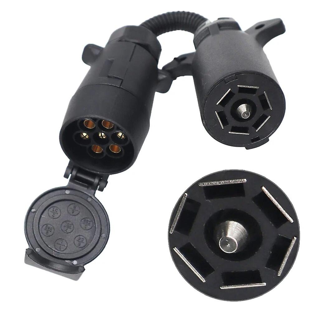 7 Blade Rv To 7 Way Pin Trailer Adapter Connector 7 Pin Trailer Light Converter Trailer Plug Waterproof Rv Plugs Socket Adapter