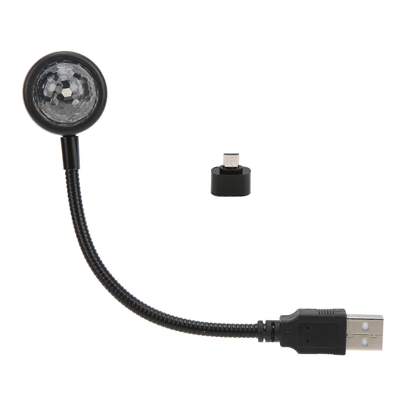 USB Star Projector Night Light LED Voice Control Adjustable 360° Rotation Romantic Portable for Car Homefor Android Micro