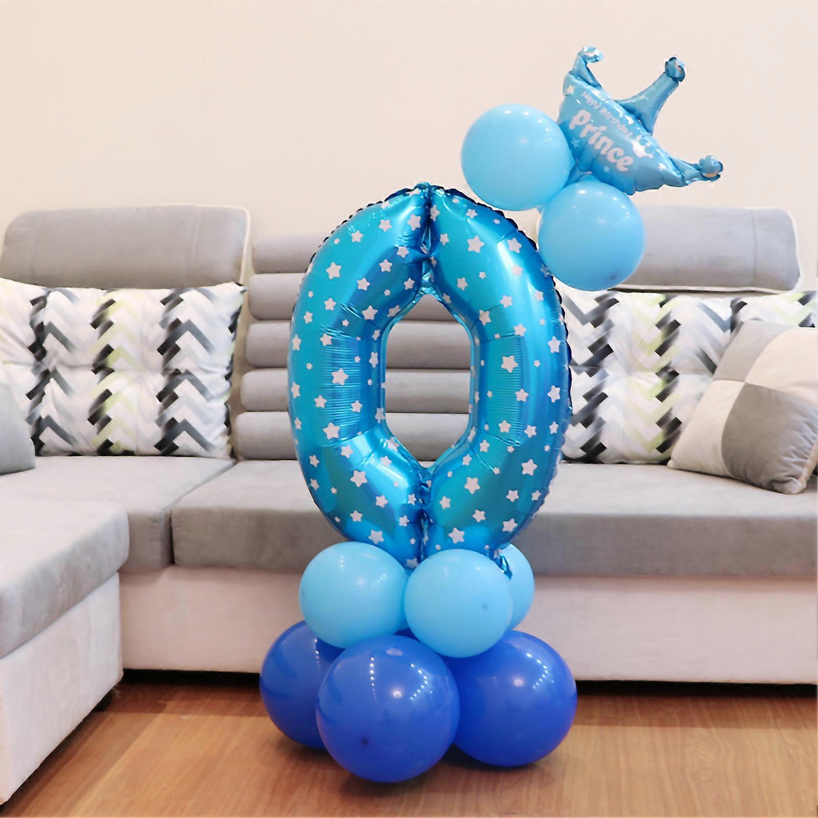 Number Balloon Bright Vibrant Color 32in Number Style Wide Application Party Balloon For Party Birthday Blue Number 0