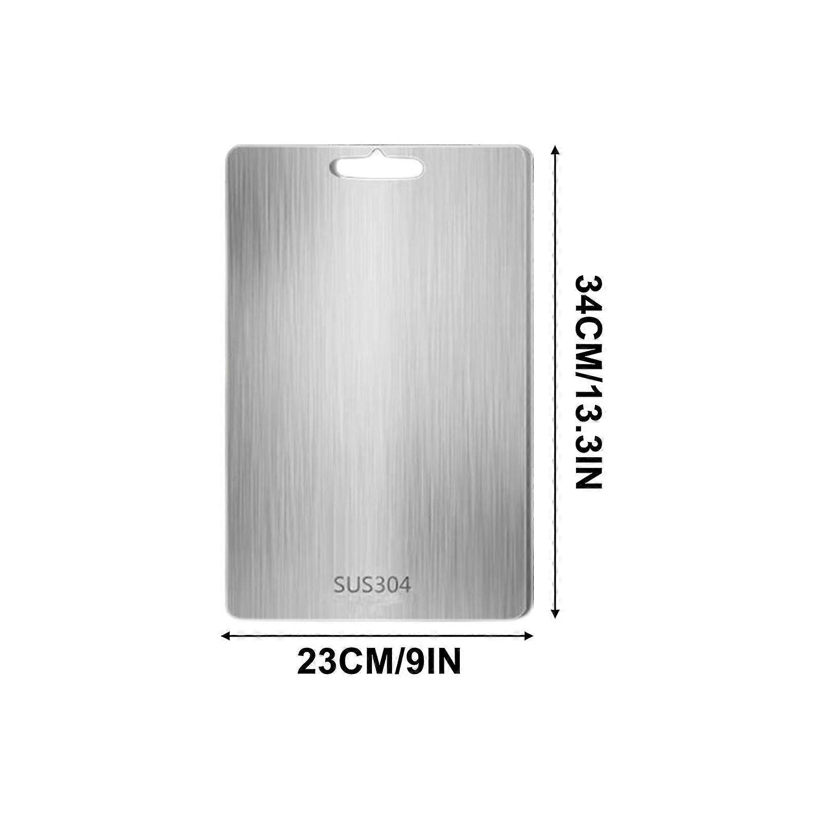 Titanskärbräda - Skärbräda i rostfritt stål för kök 304 skärbräda livsmedelsklassad för kött, frukt, grönsaker, diskmaskinssäker kan användas
