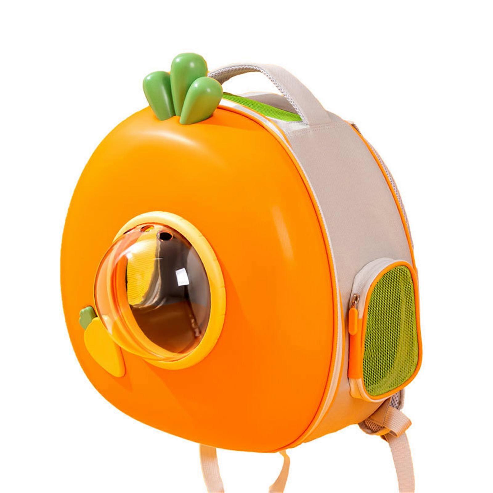 Cat Backpack Cute Carrot Portable Transparent Window Breathable Ventilated Large Space Pet Carrier Backpack