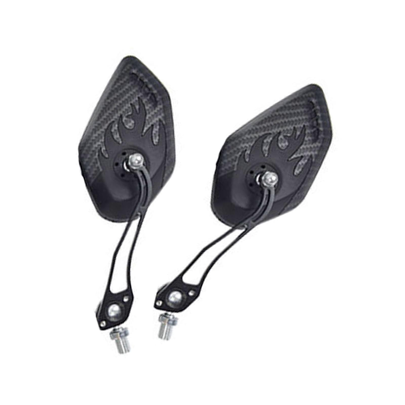 Universal Aluminum Motorcycle Handlebar Rear View Mirrors Flame Style Mirrors