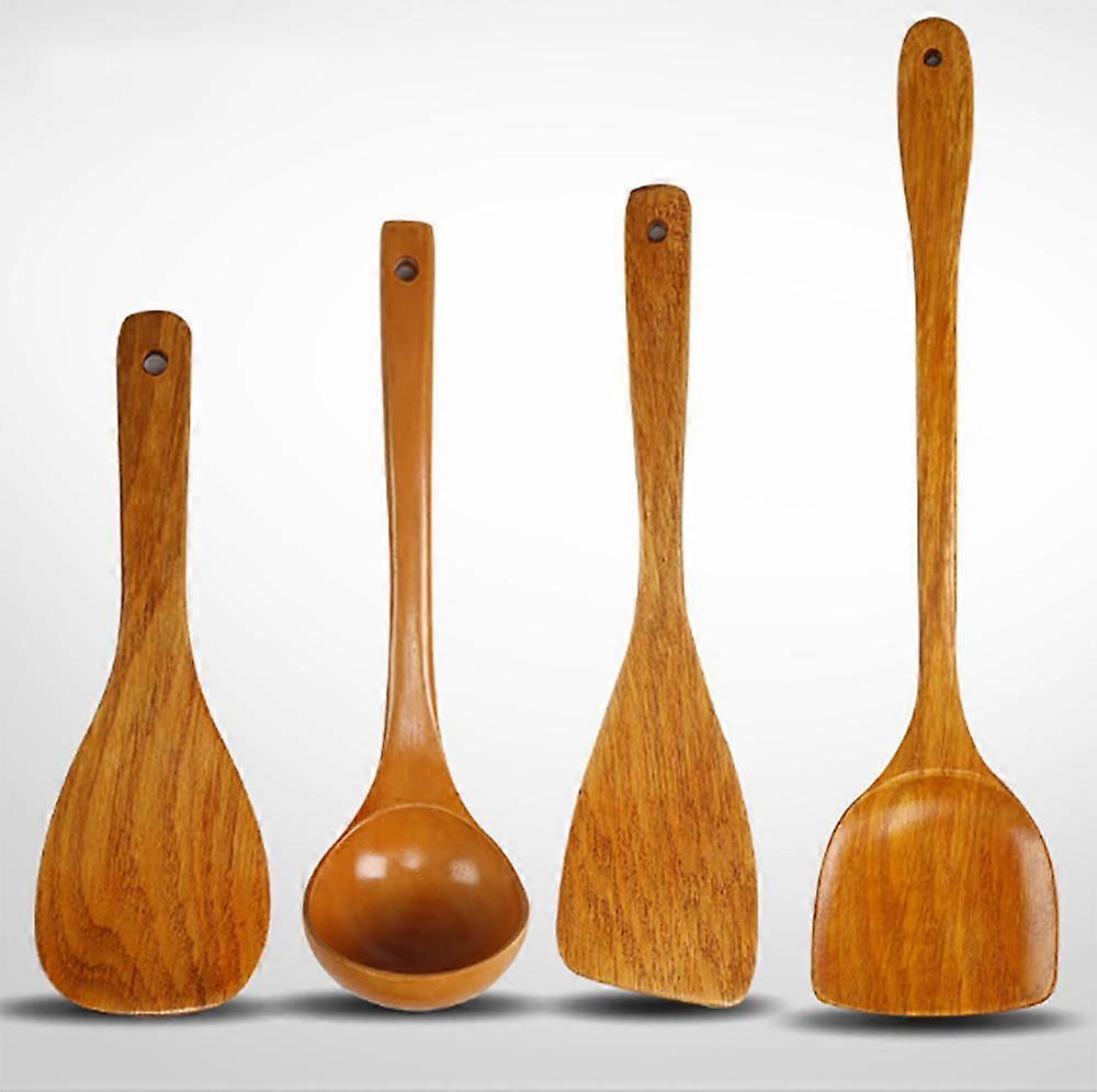 Wooden Spatula Set for Cooking - Hardwood Ideal for Pan, Cooking Utensils and Wok - Wood Turner