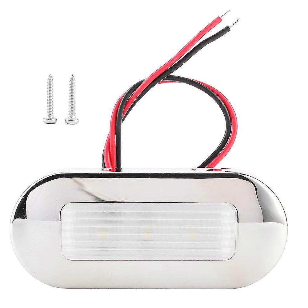12V DC LED Walkway Courtesy Light Oval Shape 3 Lamp Beads IP67 Waterproof for Marine Boat RVCold White NO.78792